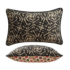 coussin-rectangle-noir-laurier-coton-hc817